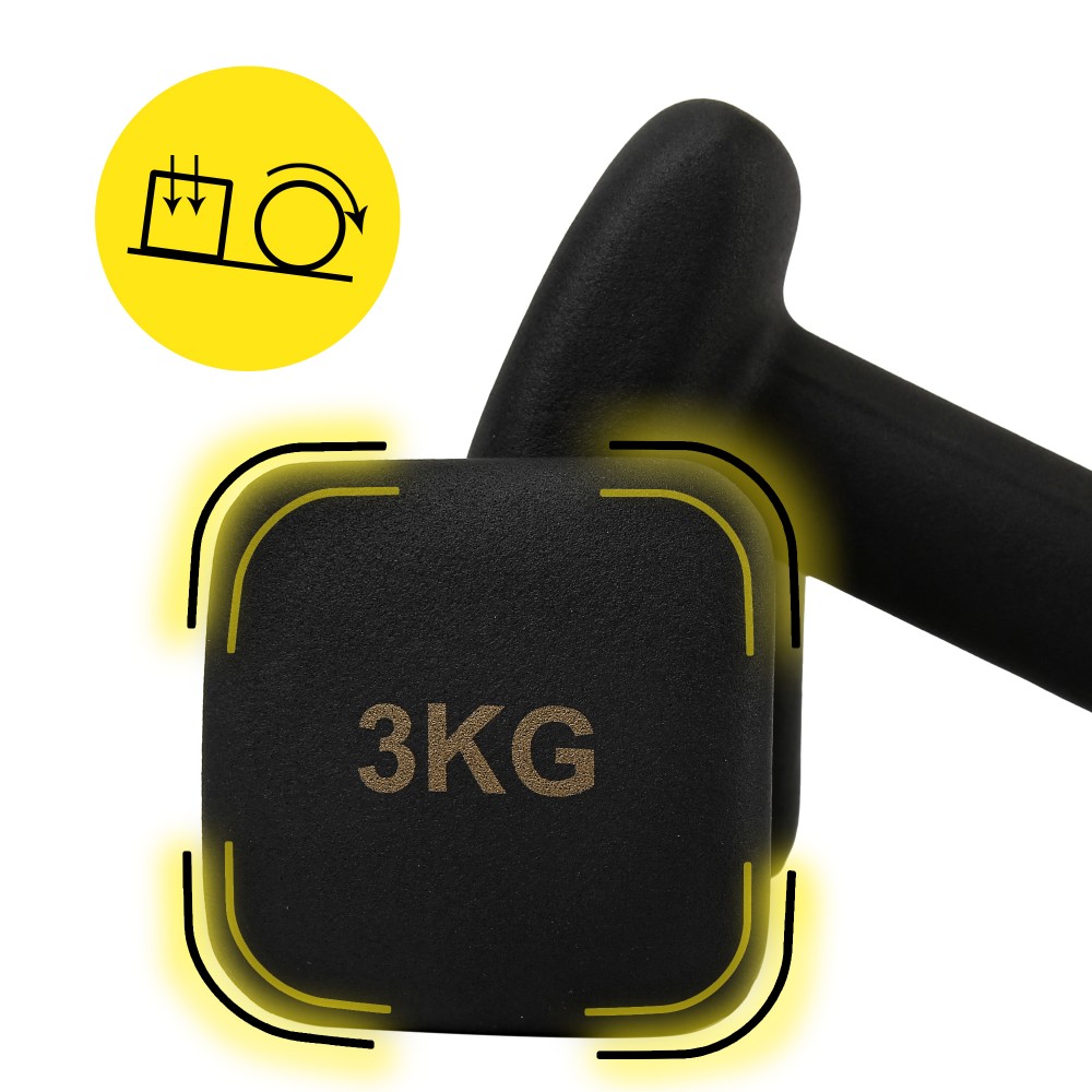 Виниловые гантели Cornix Square 2 x 3 кг XR-0408 Black