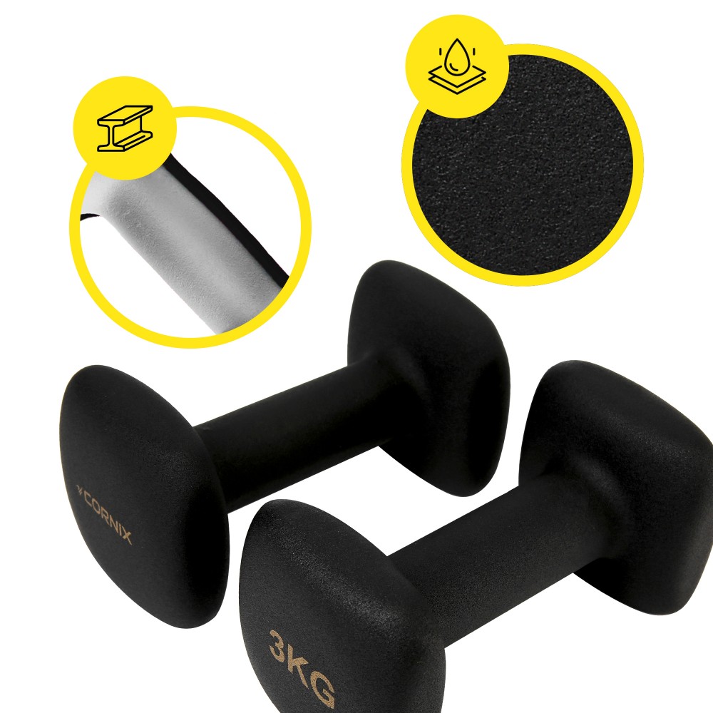 Виниловые гантели Cornix Square 2 x 3 кг XR-0408 Black