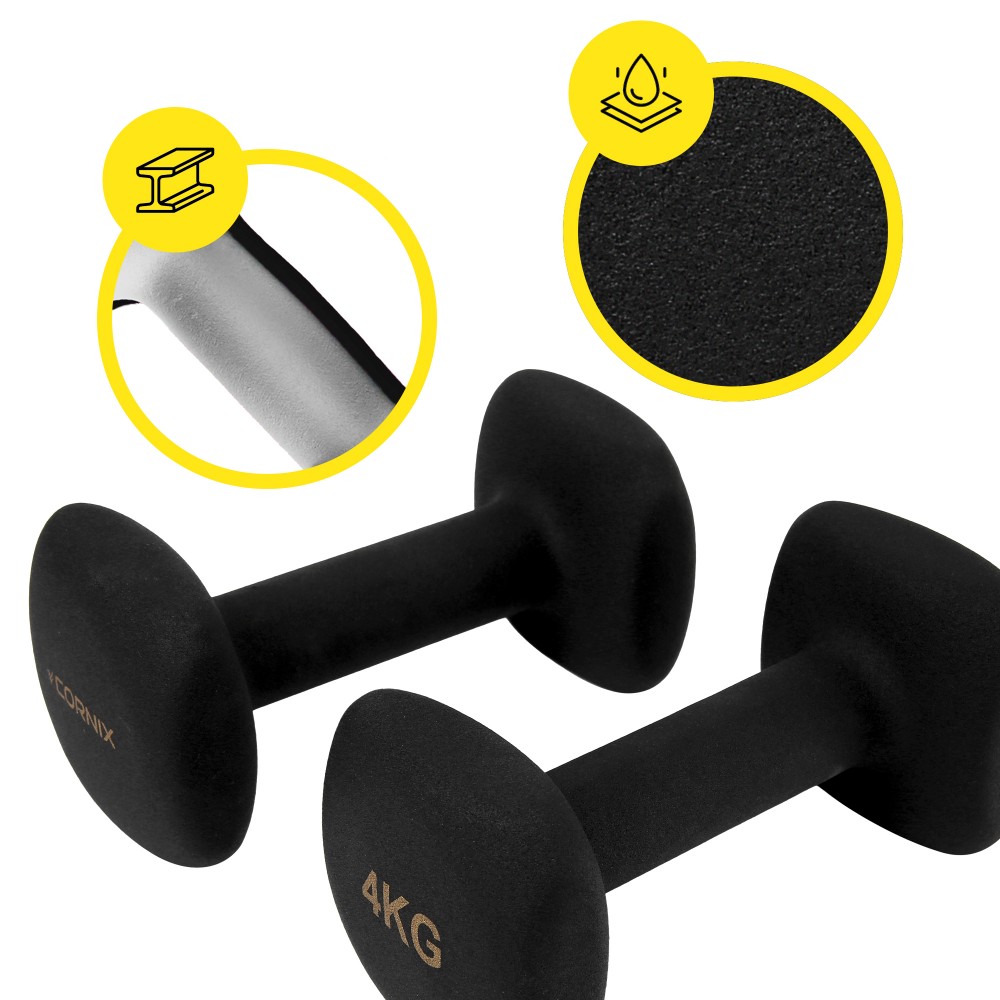 Виниловые гантели Cornix Square 2 x 4 кг XR-0409 Black