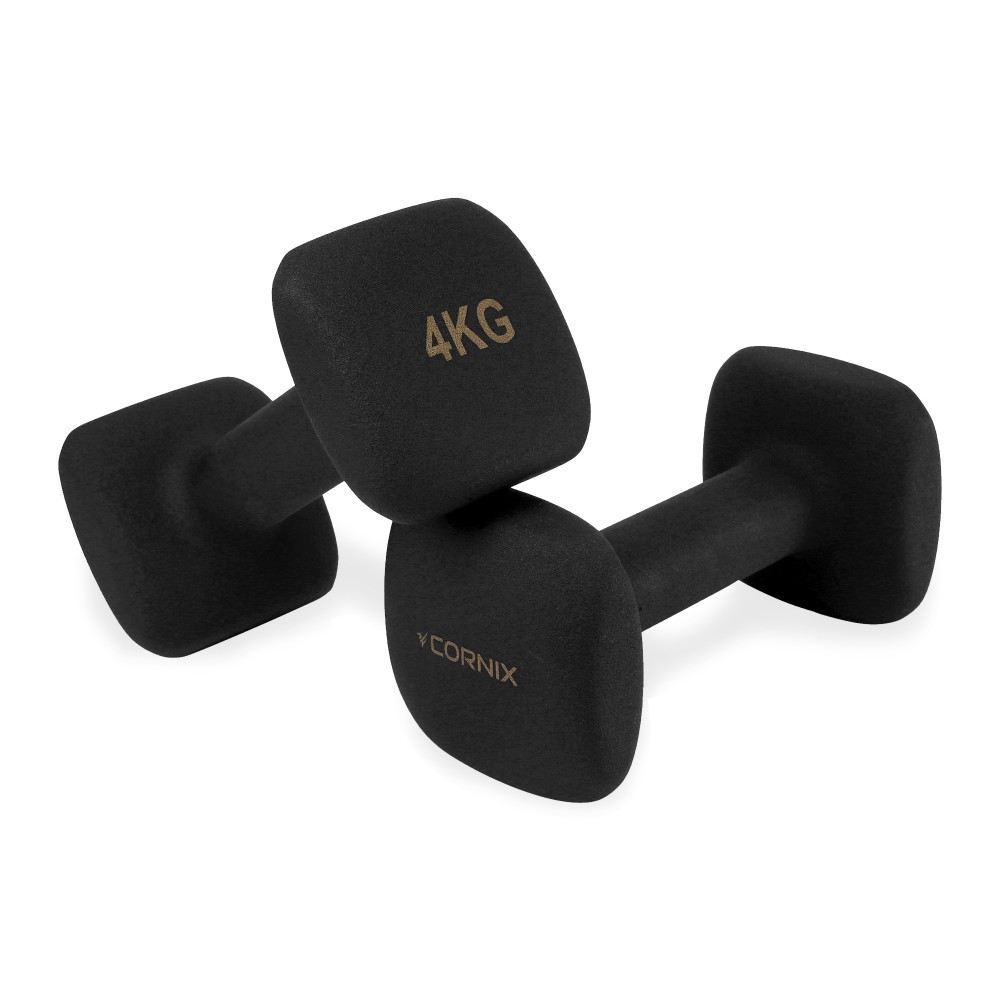 Виниловые гантели Cornix Square 2 x 4 кг XR-0409 Black