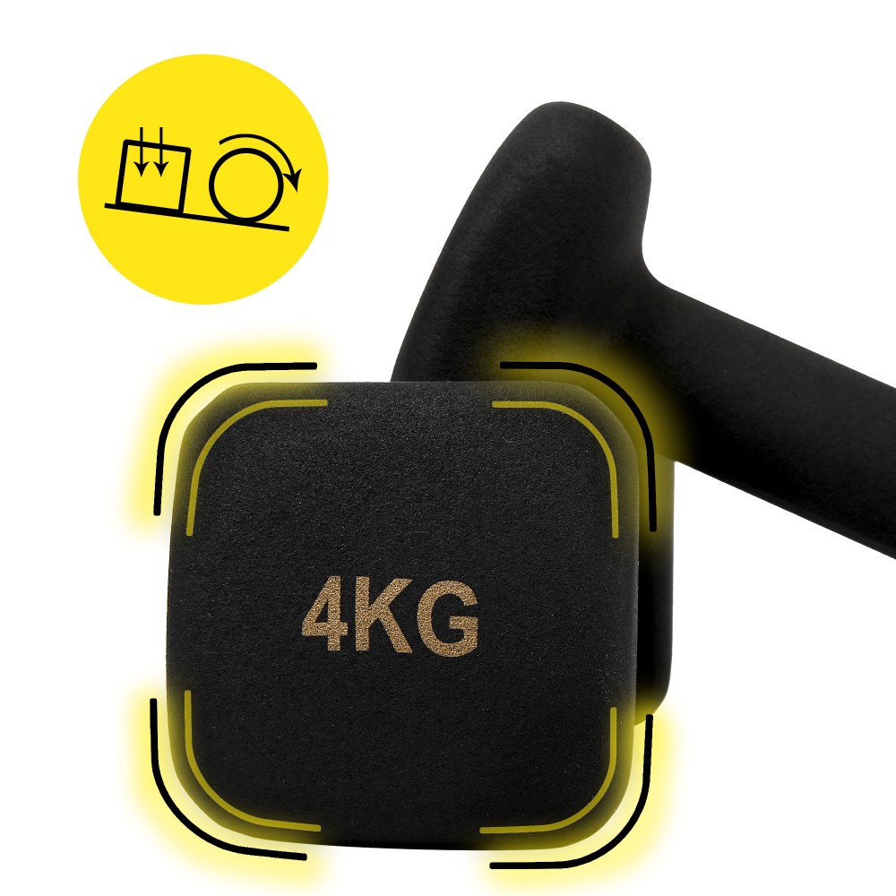 Виниловые гантели Cornix Square 2 x 4 кг XR-0409 Black
