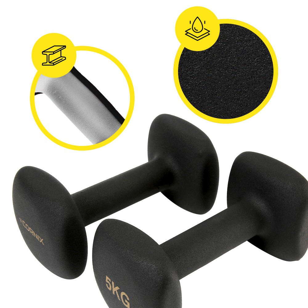 Виниловые гантели Cornix Square 2 x 5 кг XR-0410 Black