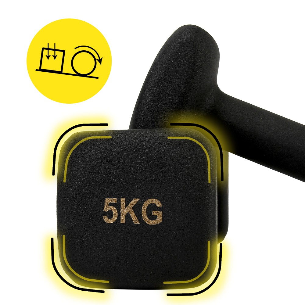 Виниловые гантели Cornix Square 2 x 5 кг XR-0410 Black