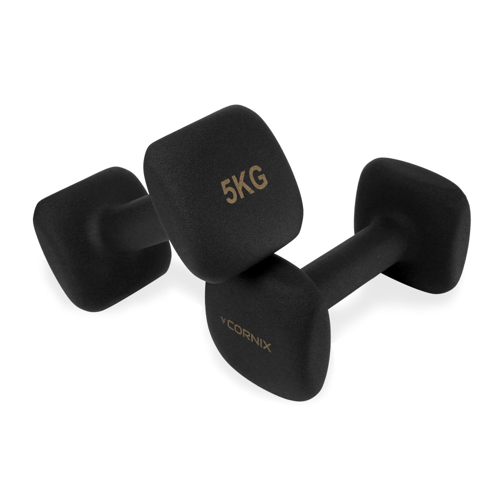 Виниловые гантели Cornix Square 2 x 5 кг XR-0410 Black
