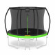 Батут 4FIZJO Pro 252 см Black/Green із внутрішньою сіткою та драбинкою