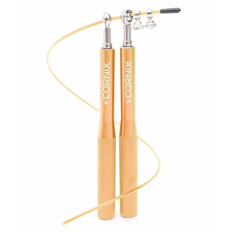 Скакалка швидкісна для кросфіту Cornix Speed Rope золотиста