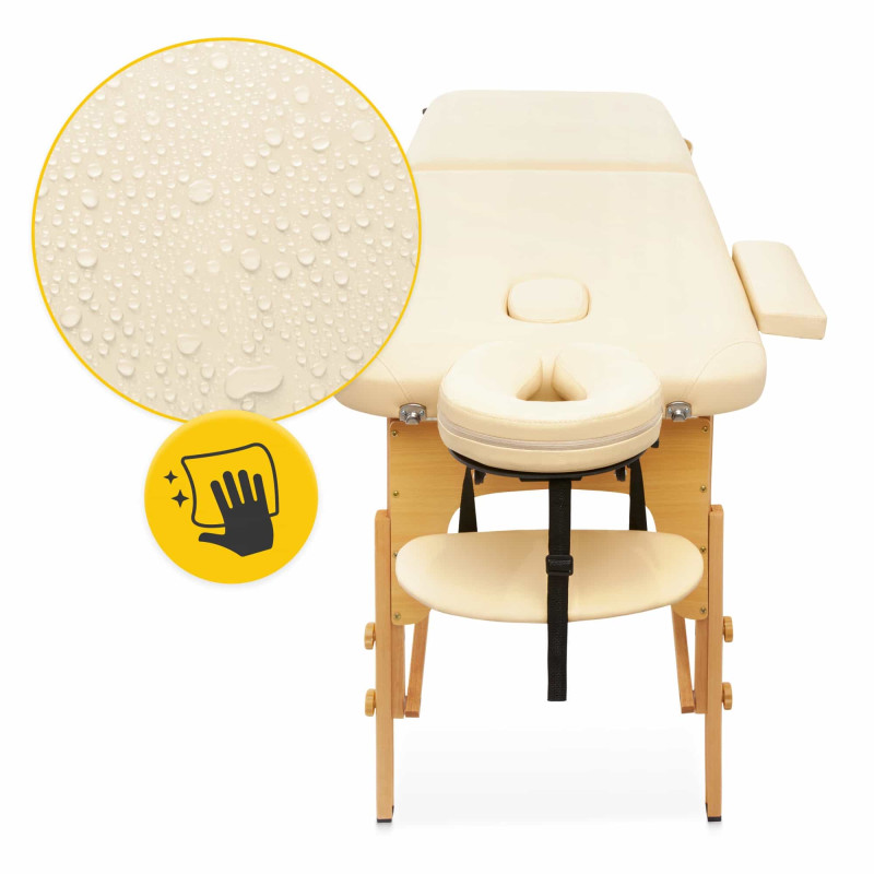 Масажний стіл 4FIZJO Wood W60 Beige