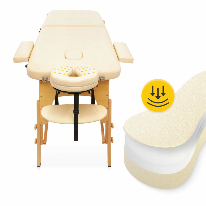 Масажний стіл 4FIZJO Wood W60 Beige