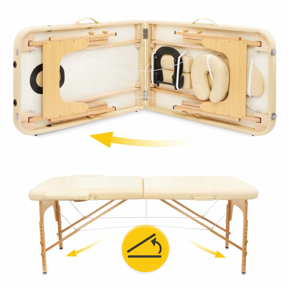 Масажний стіл 4FIZJO Wood W60 Beige