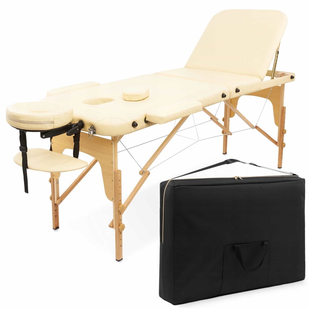 Массажный стол складной 4FIZJO Massage Table+ Wood W60 Beige (P-5907739318367)
