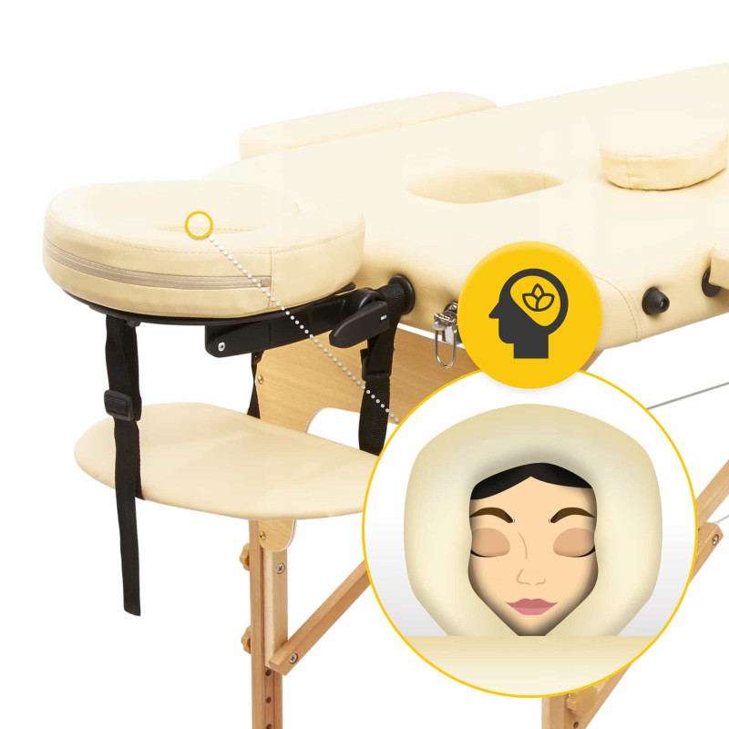 Массажный стол складной 4FIZJO Massage Table+ Wood W60 Beige (P-5907739318367)