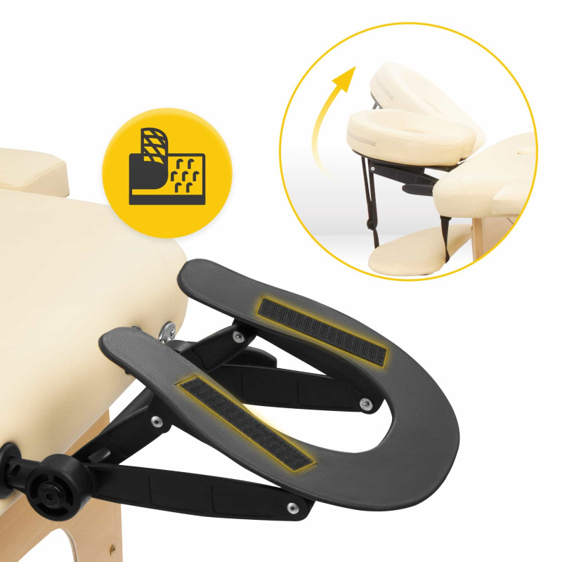 Массажный стол складной 4FIZJO Massage Table+ Wood W60 Beige (P-5907739318367)