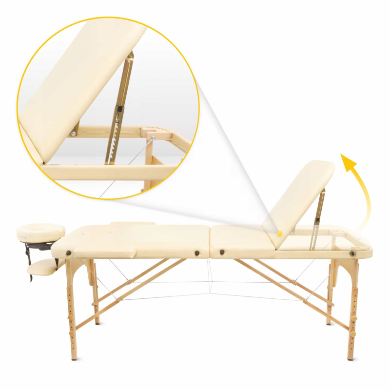 Массажный стол складной 4FIZJO Massage Table+ Wood W60 Beige (P-5907739318367)