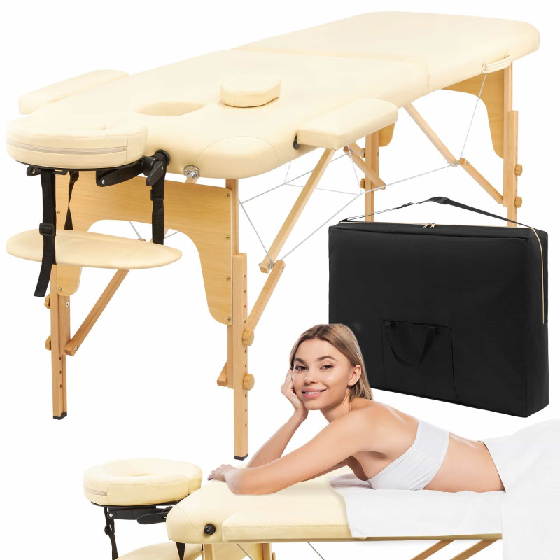 Масажний стіл 4FIZJO Wood W70 Beige