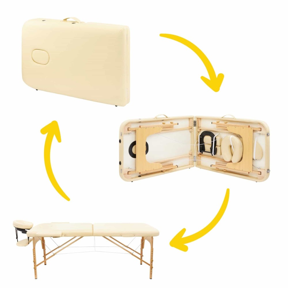 Массажный стол складной 4FIZJO Massage Table Wood W70 Beige (P-5907739318343)