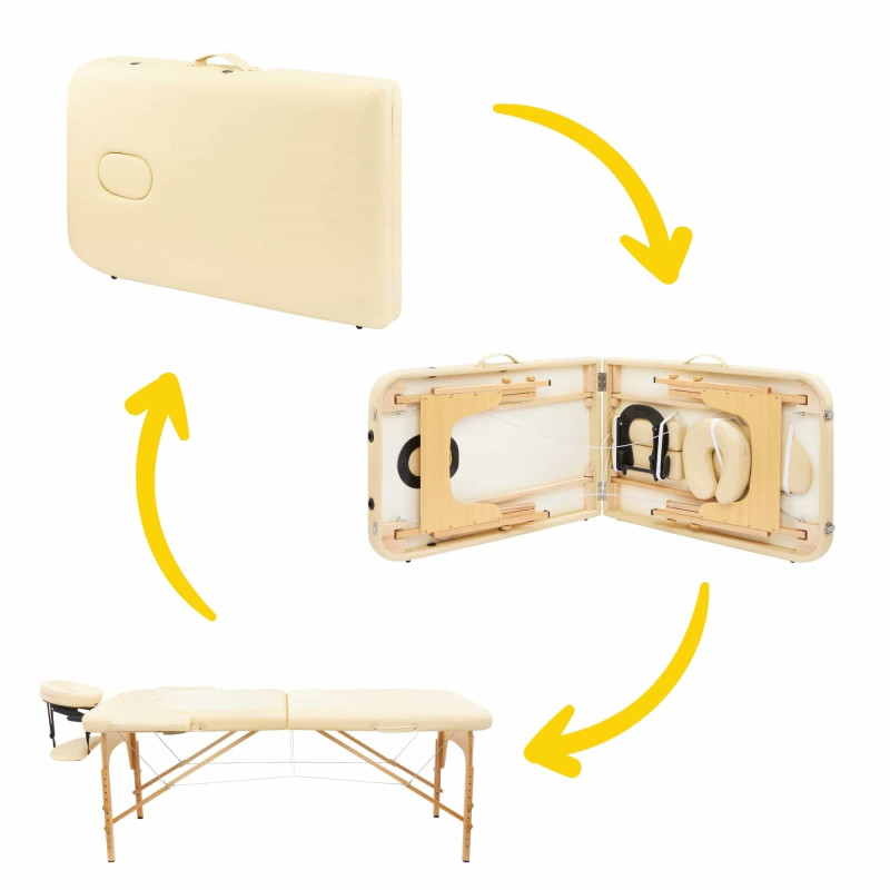 Масажний стіл 4FIZJO Wood W70 Beige