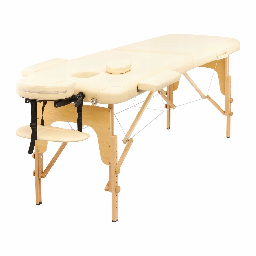 Массажный стол складной 4FIZJO Massage Table Wood W70 Beige (P-5907739318343)