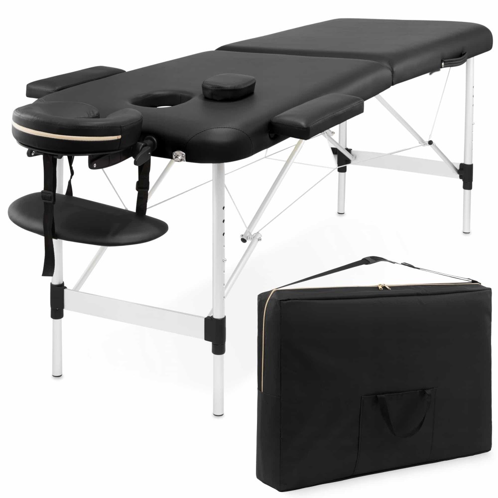 Массажный стол складной 4FIZJO Massage Table Alu W70 Black (P-5907739318398)