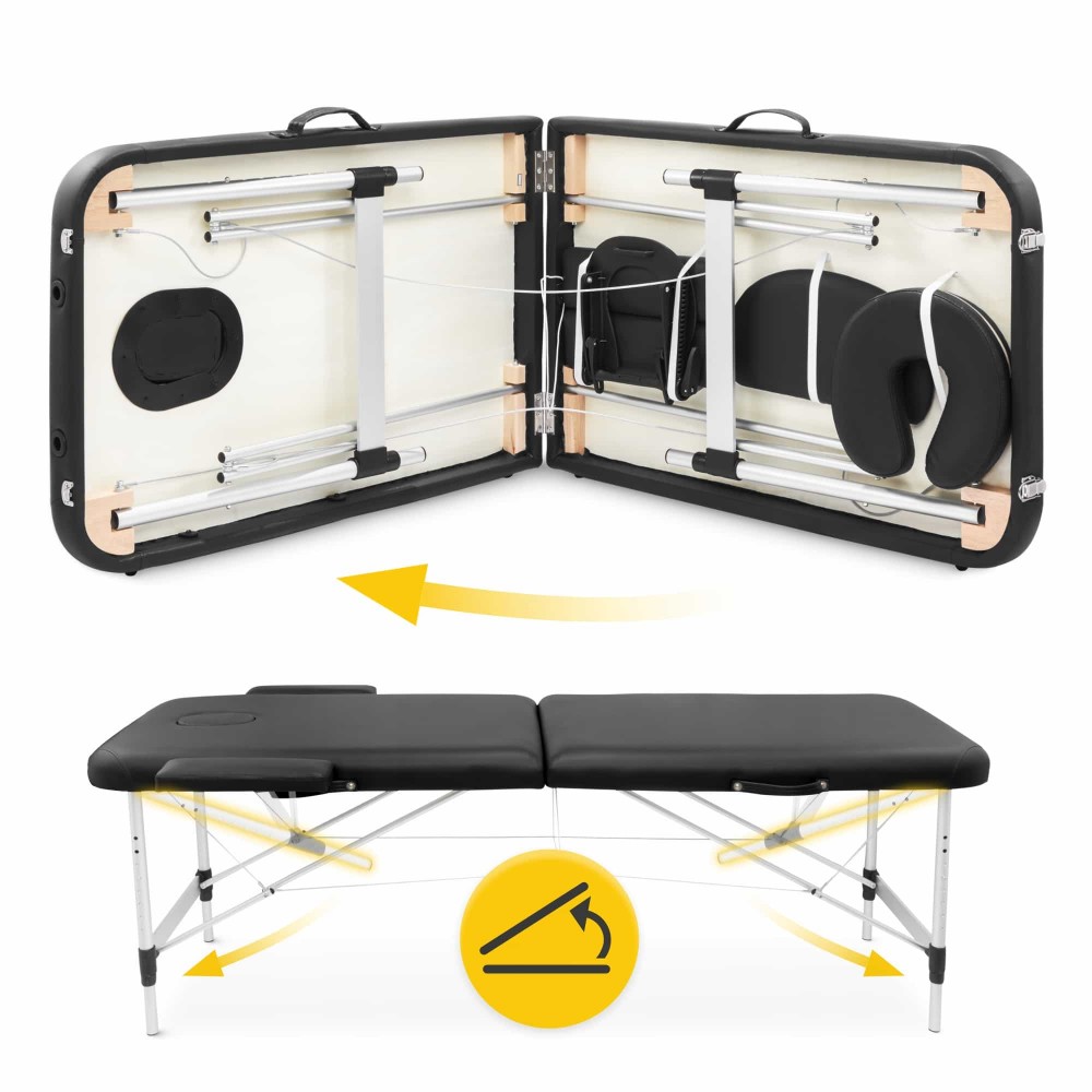 Массажный стол складной 4FIZJO Massage Table Alu W70 Black (P-5907739318398)