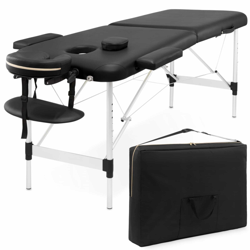 Массажный стол складной 4FIZJO Massage Table+ Alu W60 Black (P-5907739318381)