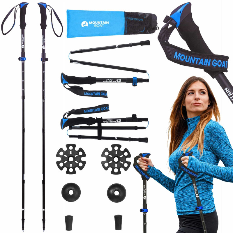 Трекінгові палиці Mountain Goat Pro+ 43-130 см Black/Blue
