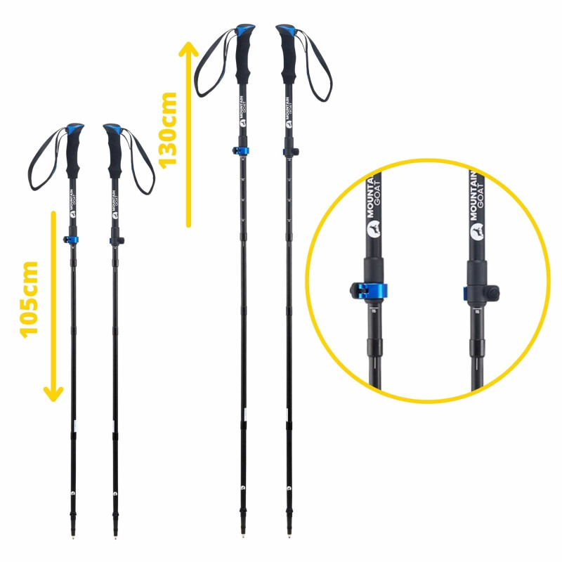 Трекінгові палиці Mountain Goat Pro+ 43-130 см Black/Blue