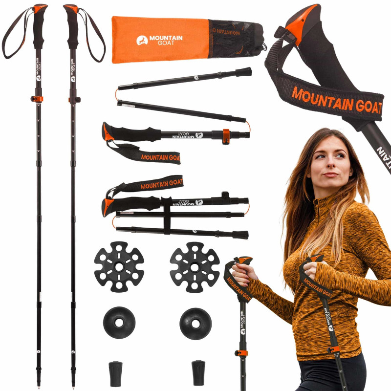 Трекінгові палиці Mountain Goat Pro+ 43-130 см Black/Orange