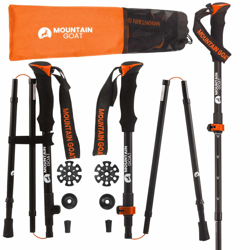 Трекінгові палиці Mountain Goat Pro+ 43-130 см Black/Orange