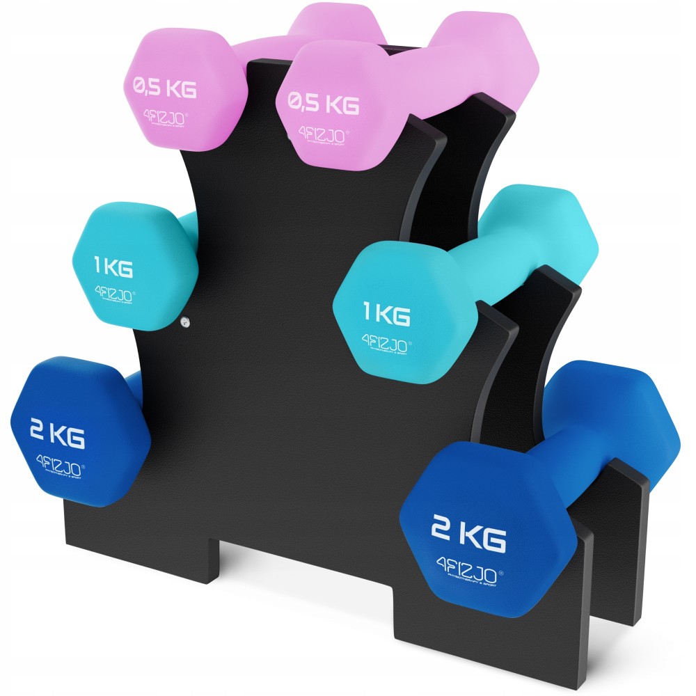 Набор виниловых гантелей 4FIZJO Classic 7 кг со стойкой (P-5905973403221)