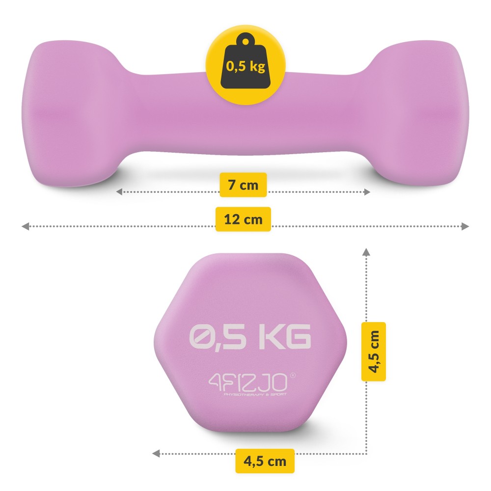 Набор виниловых гантелей 4FIZJO Classic 7 кг со стойкой (P-5905973403221)