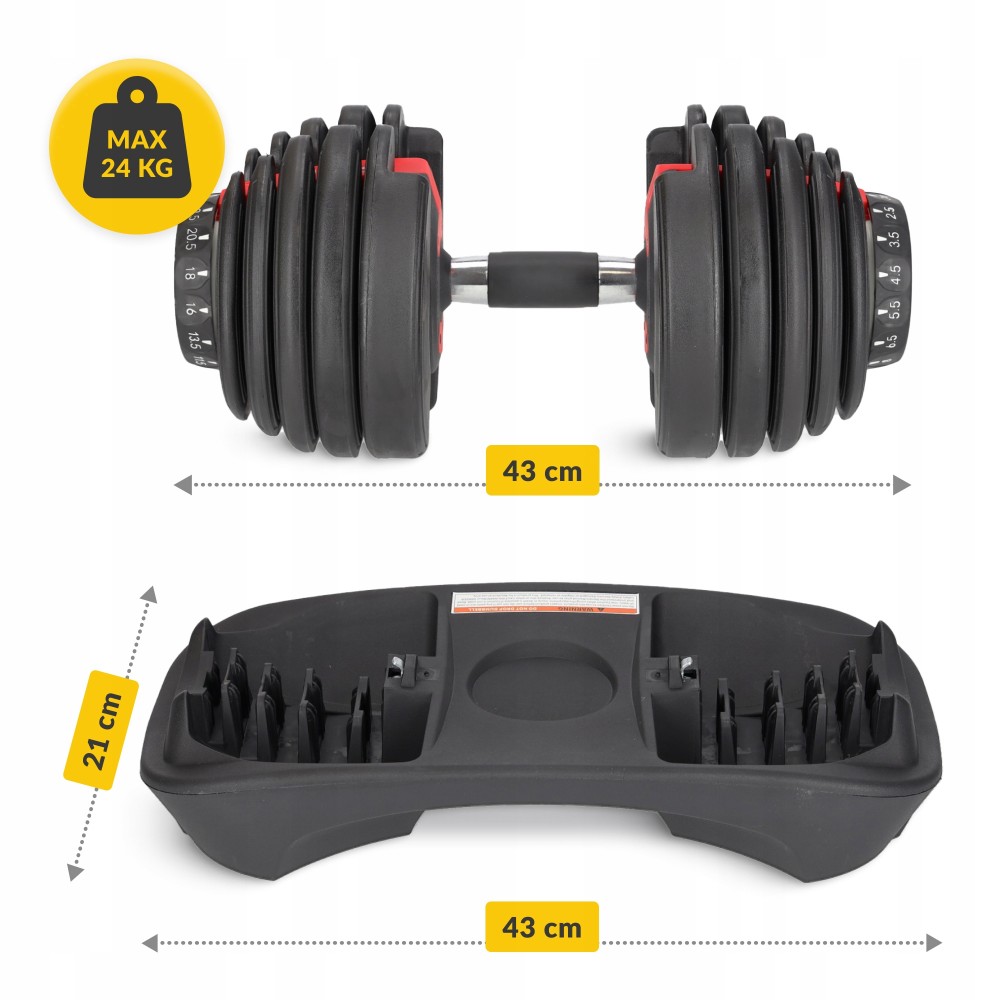 Гантель с регулируемым весом 4FIZJO Premium 2,5–24 кг (P-5907739319203)
