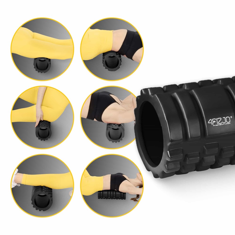 Массажный ролик 4FIZJO 33 x 14 см (валик, роллер) Black (P-5907222931004)