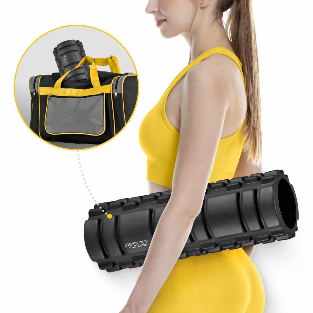 Массажный ролик 4FIZJO 33 x 14 см (валик, роллер) Black (P-5907222931004)