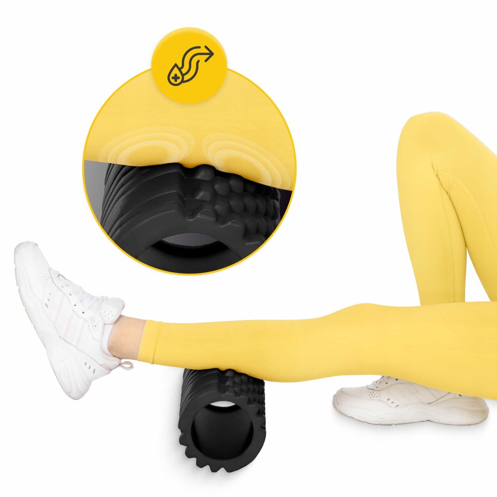 Массажный ролик 4FIZJO 33 x 14 см (валик, роллер) Black (P-5907222931004)