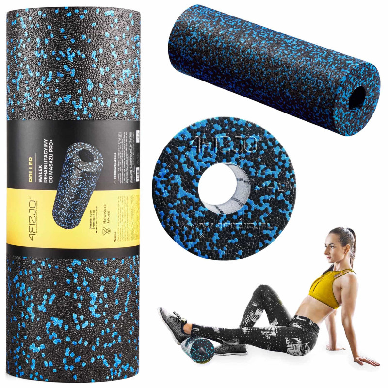 Массажный ролик 4FIZJO EPP PRO+ 45 x 14.5 см (валик, роллер) гладкий Black/Blue
