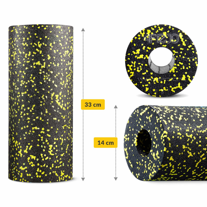 Гладкий масажний ролик 4FIZJO EPP PRO+ 33 x 14 см чорно-жовтий