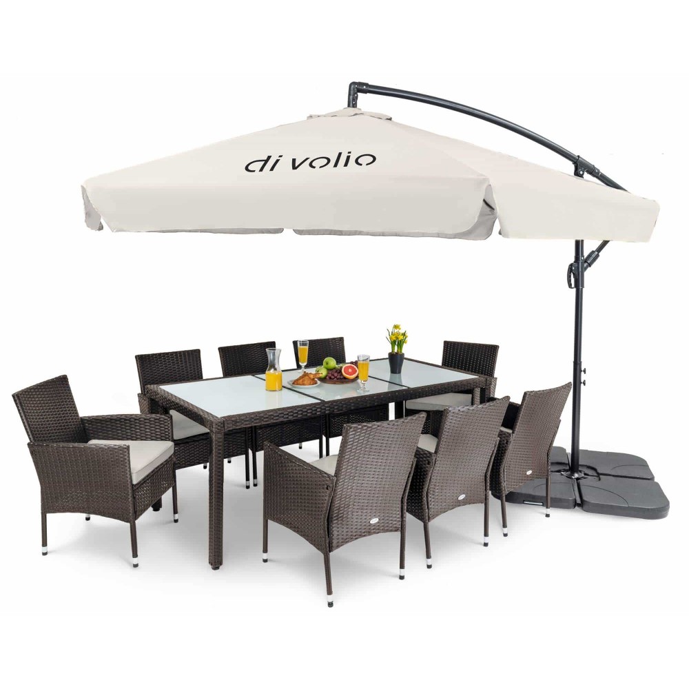 Парасолька садова з основою DiVolio EMPOLI 300 см кремова