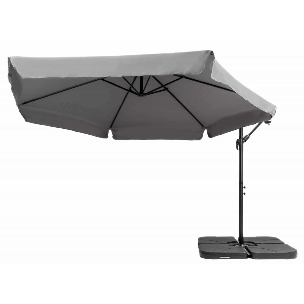 Парасолька садова з основою DiVolio EMPOLI 300 см сіра