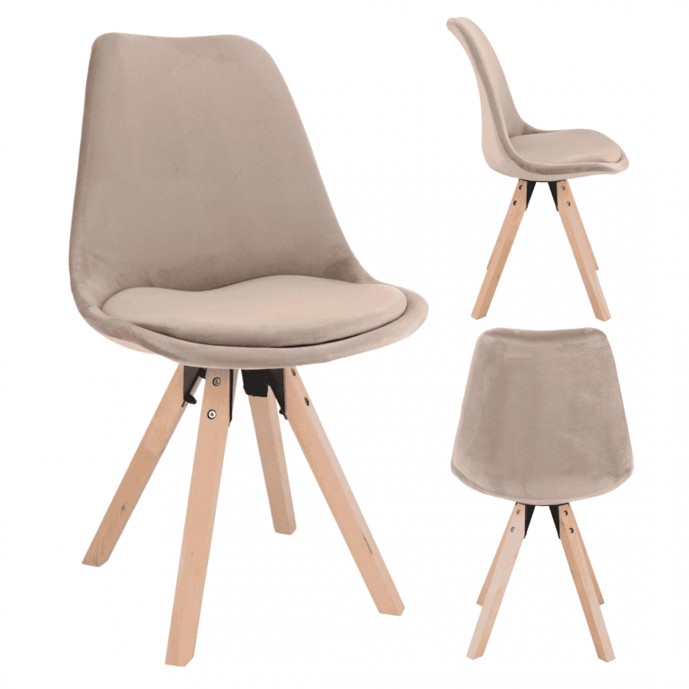 Стілець Saida Jumi у скандинавському стилі з дерев'яними ніжками темно-бежевий