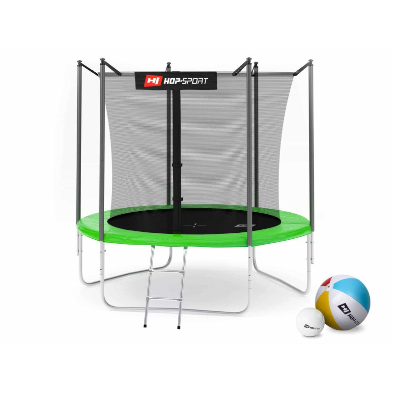 Батут Hop-Sport 8ft (244см) зеленый с внутренней сеткой