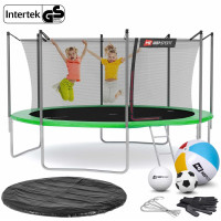 Батут Hop-Sport 14ft (427см) зеленый с внутренней сеткой