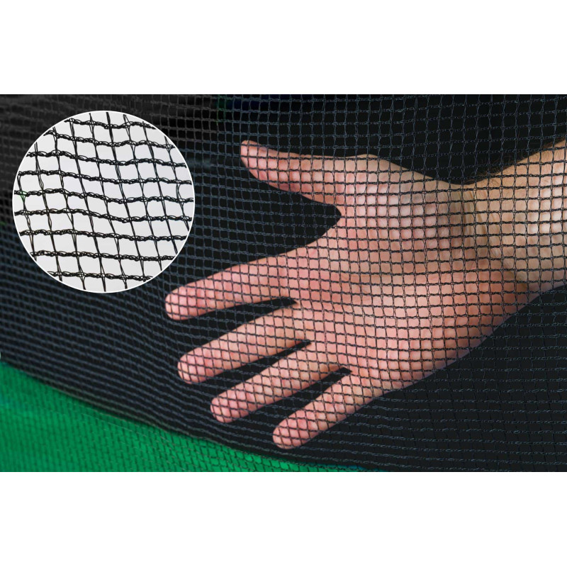 Батут Hop-Sport Black/Green 244 см з зовнішньою сіткою і драбинкою