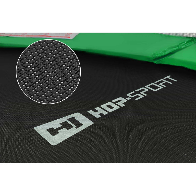 Батут Hop-Sport Black/Green 244 см з зовнішньою сіткою і драбинкою