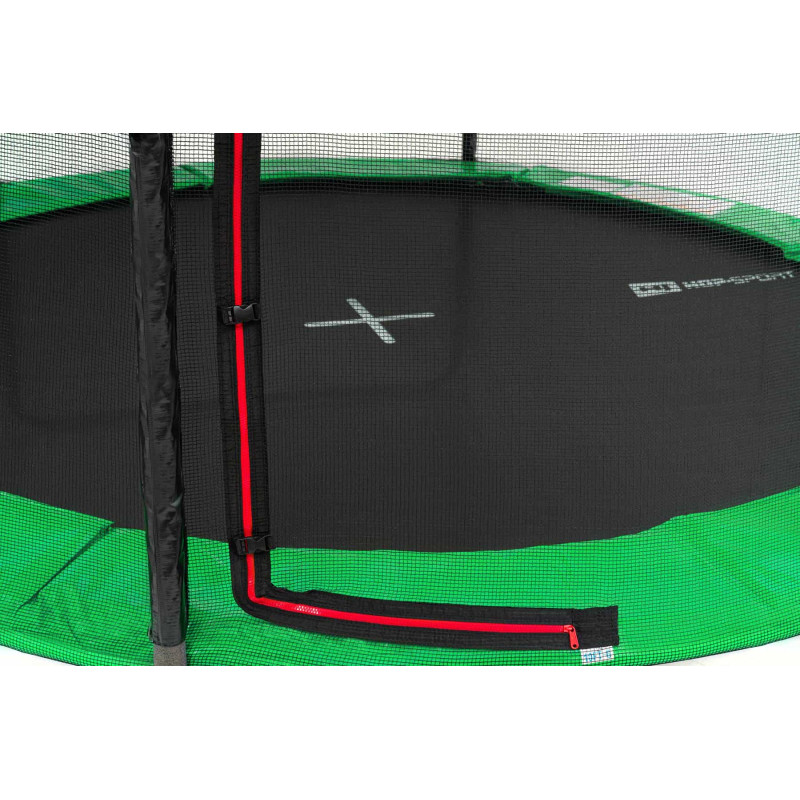 Батут Hop-Sport Black/Green 305 см з зовнішньою сіткою і драбинкою