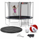 Батут Hop-Sport 10ft (305см) черно-синий с внутренней сеткой (4 ноги)