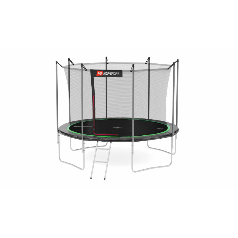 Батут Hop-Sport 10ft (305см) черно-зеленый с внутренней сеткой (4 ноги)