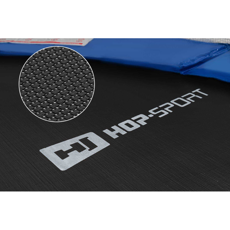 Батут Hop-Sport Black/Blue 366 см з зовнішньою сіткою і драбинкою