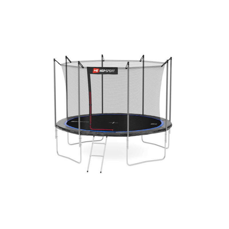 Батут Hop-Sport 12ft (366см) черно-синий с внутренней сеткой