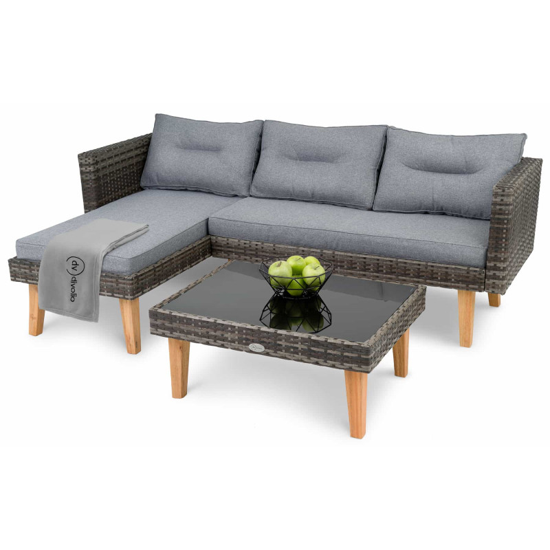 Набор садовой мебели из искусственного ротанга DiVolio Imola Dark Grey