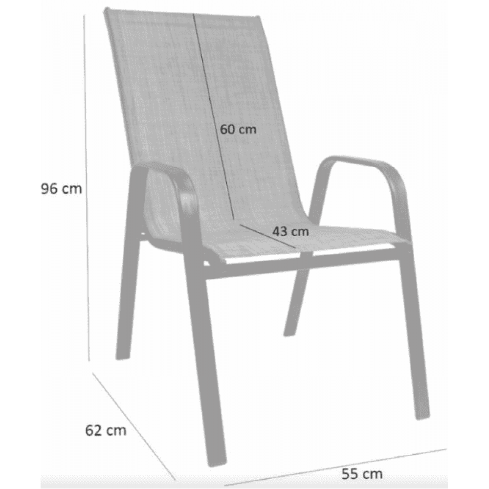 Комплект садових стільців Chomik GARDEN LINE CORTINA сірий